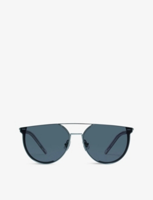 Gentle Monster Womens K-1 07(n) Acetate And Stainless-steel D-frame Sunglasses Navy/navy Lens