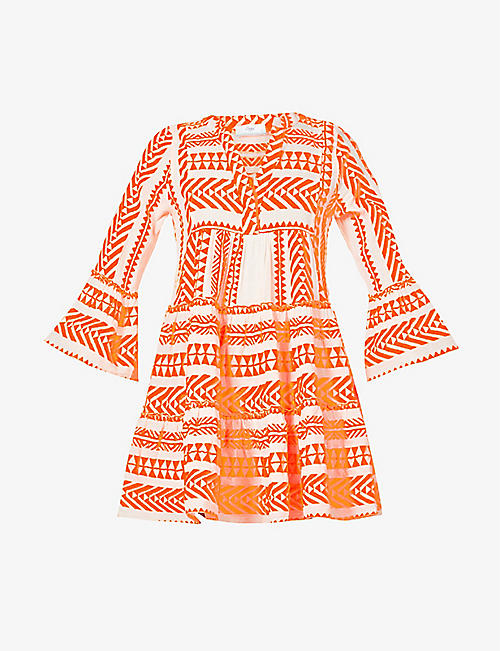 DEVOTION: Ella abstract-pattern cotton mini dress