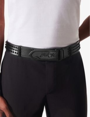 CHRISTIAN LOUBOUTIN: Loubi Spikes Leather Belt