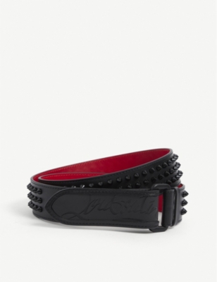 Loubi Suede Studded Belt In White