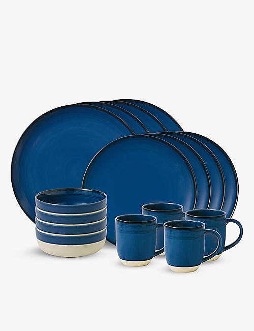 ROYAL DOULTON: ED by Ellen Degeneres glazed stoneware 16-piece dinner set