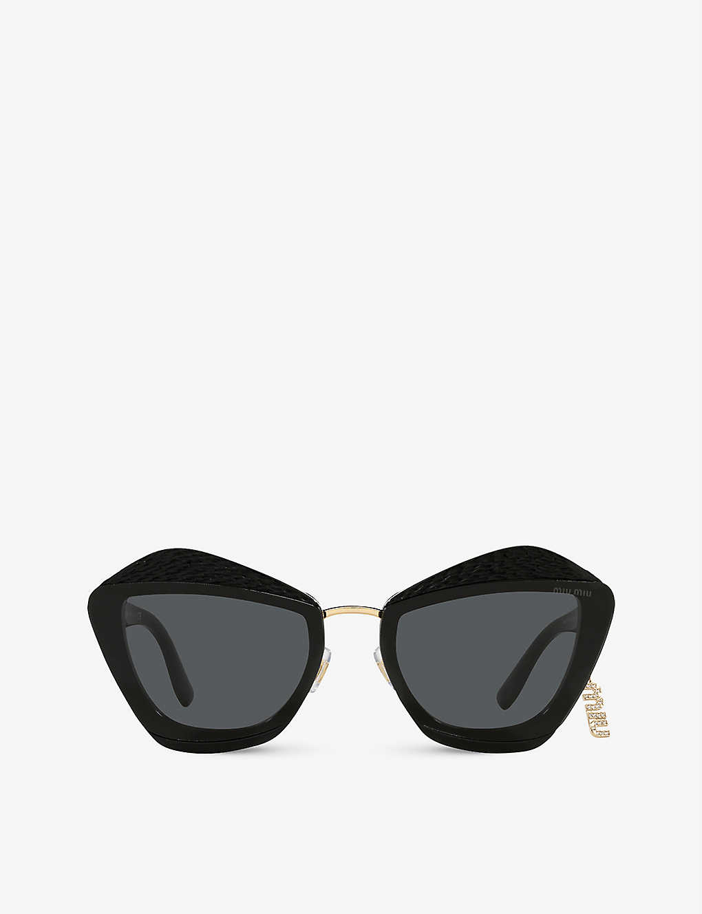 Miu Miu Mu01xs Butterfly-frame Acetate Sunglasses In Black