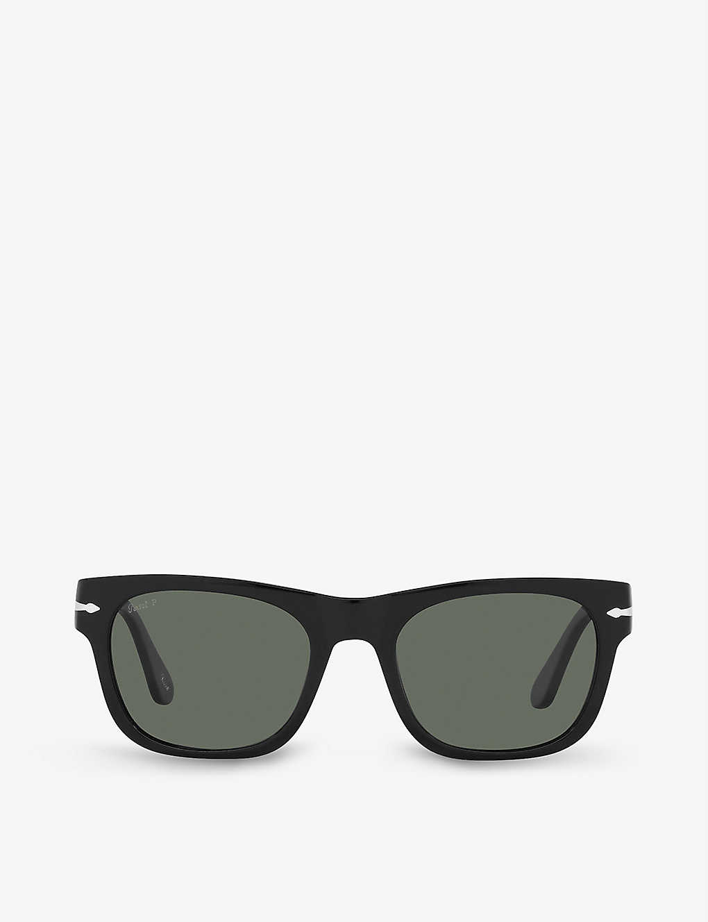 Persol Po3269s Rectangular-shape Acetate Sunglasses In Black
