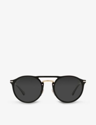 Persol Po3264s Phantos-frame Acetate Sunglasses In Polarized Dark Black