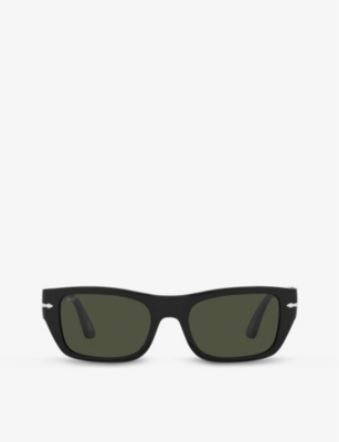 Persol Po3268s Rectangle-frame Acetate Sunglasses In Black