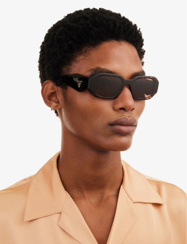 PR 17WS rectangular-frame tortoiseshell sunglasses