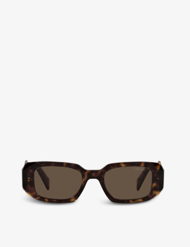 PR 17WS rectangular-frame tortoiseshell sunglasses