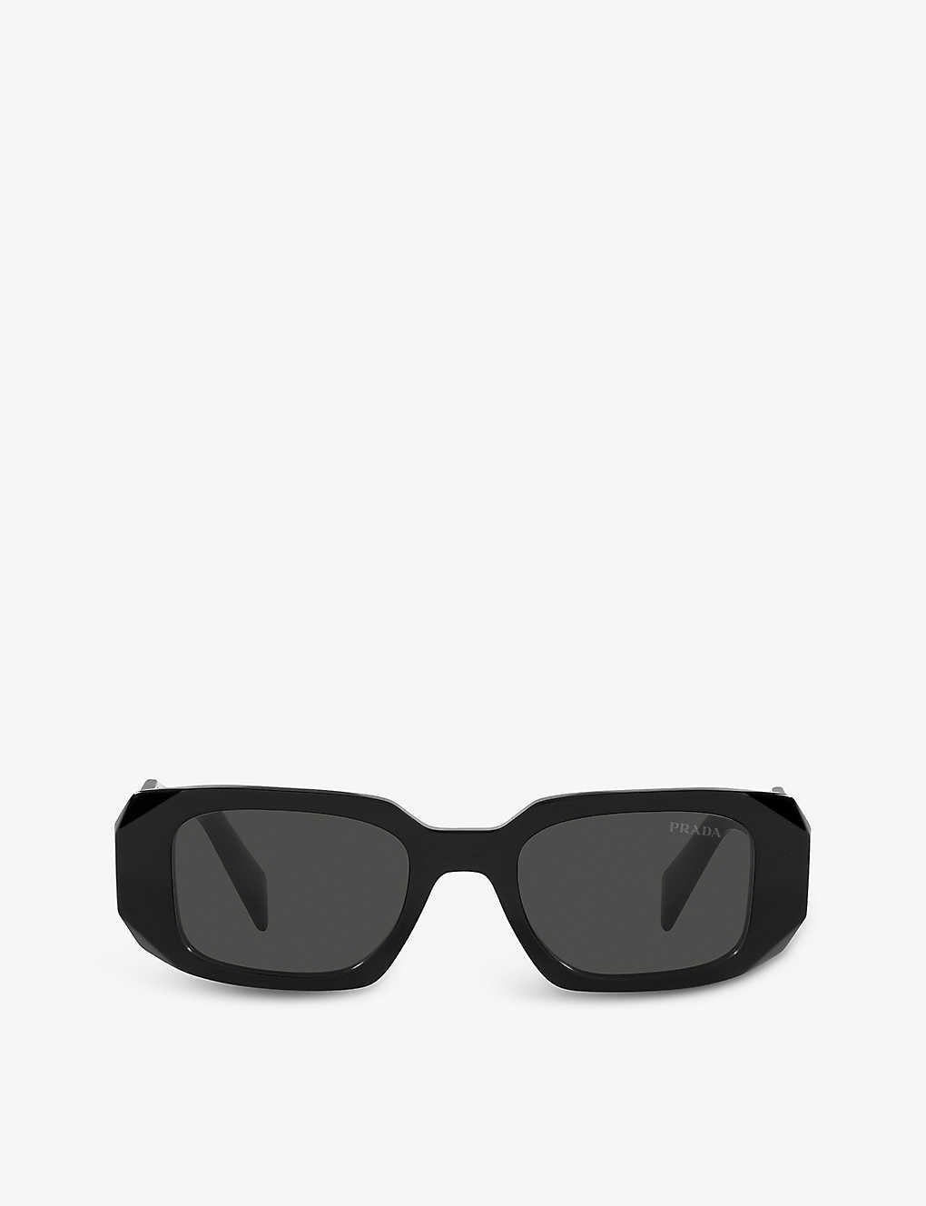 Shop Prada Women's Black Pr 17ws Rectangular-frame Acetate Sunglasses