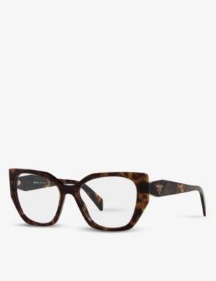 Shop Prada Women's Brown Pr 18wv Square-framed Acetate Glasses