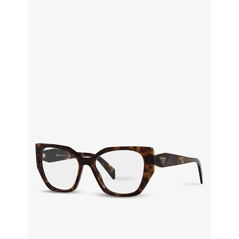 Shop Prada Women's Brown Pr 18wv Square-framed Acetate Glasses