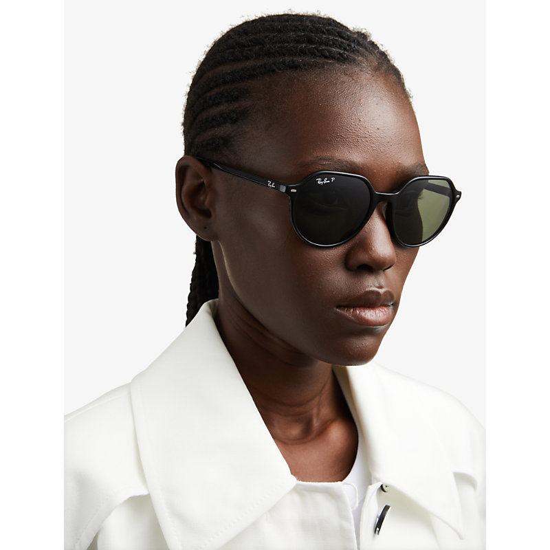 Shop Ray Ban Ray-ban Women's Black Rb219553 Thalia Square-frame Acetate Sunglasses