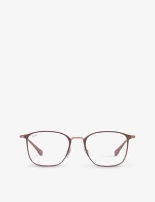 Ray Ban Rx6466 Unisex Square-frame Optical Glasses In Brown