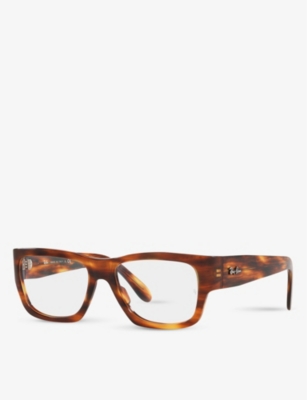 Shop Ray Ban Ray-ban Women's Brown Rx5487 Nomad Wayfarer Square-frame Acetate Optical Glasses