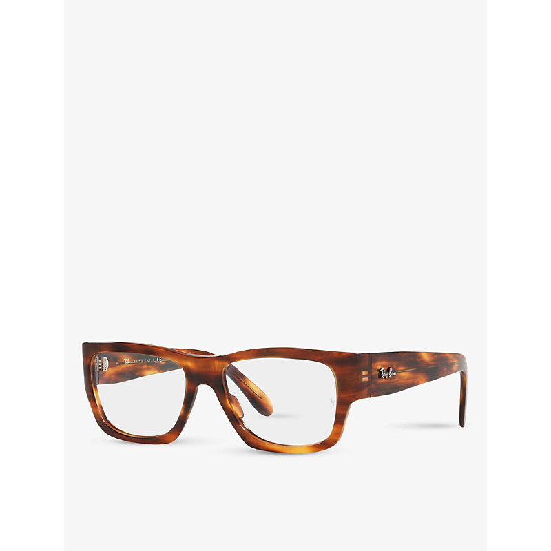 Shop Ray Ban Ray-ban Women's Brown Rx5487 Nomad Wayfarer Square-frame Acetate Optical Glasses
