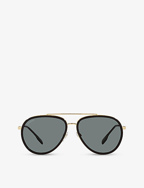 BURBERRY: BE3125 Oliver pilot-frame metal sunglasses