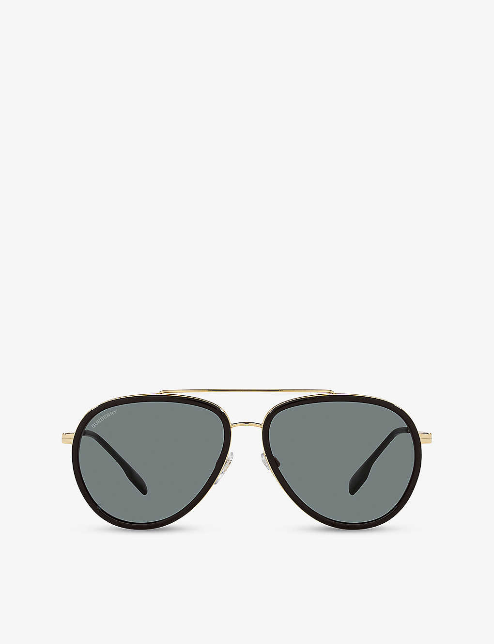 Burberry Womens Gold Be3125 Oliver Pilot-frame Metal Sunglasses