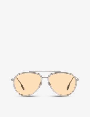 BURBERRY: BE3125 Oliver pilot-frame metal sunglasses