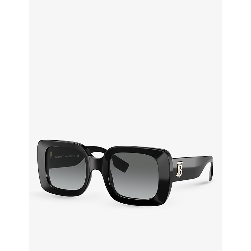 Shop Burberry Women's Black Be4327 Delilah Square-frame Acetate Sunglasses