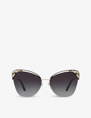 BVLGARI: BV6161 60 Serpenti cat-eye metal sunglasses