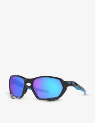 Shop Oakley Mens Black Oo9019 Plazma Rectangle-frame Nylon Sunglasses