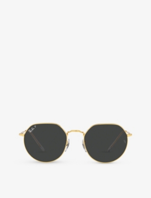 Ray Ban Rb3565 Jack Hexagonal-frame Gold-toned And Acetate Sunglasses