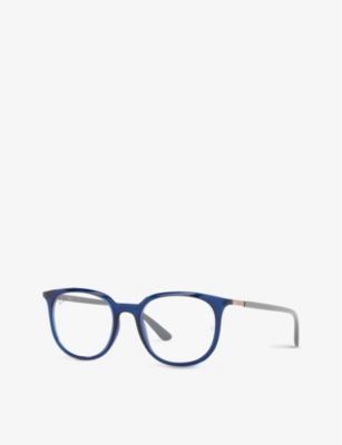 Shop Ray Ban Ray-ban Women's Blue Rx7190 Rectangular-frame Acetate Glasses