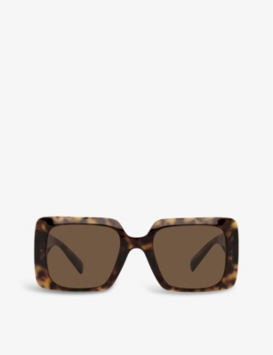Shop Versace Women's Brown Ve4405 Square-frame Acetate Sunglasses