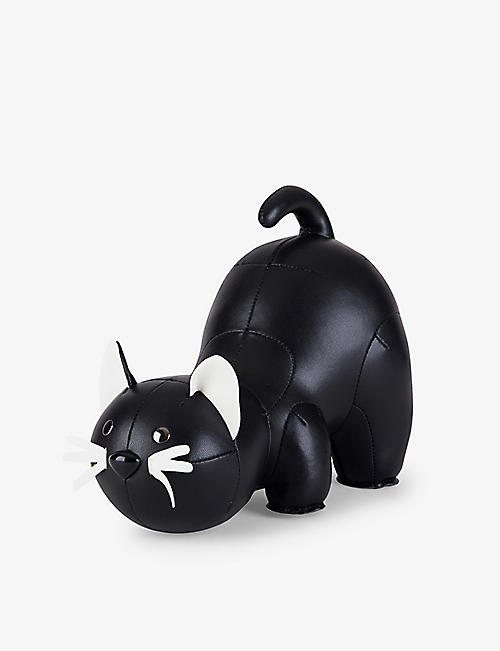 ZUNY: Cat faux-leather bookend 25.5cm