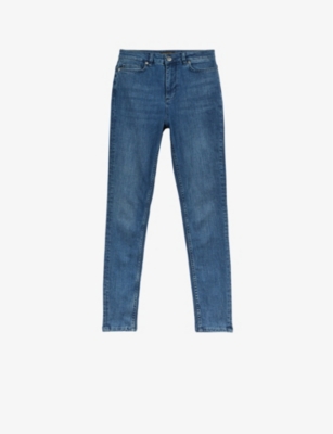 Ted Baker Geon Skinny High-rise Stretch-denim Jeans In Mid-blue