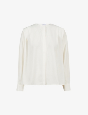 Round-neck crepe blo...