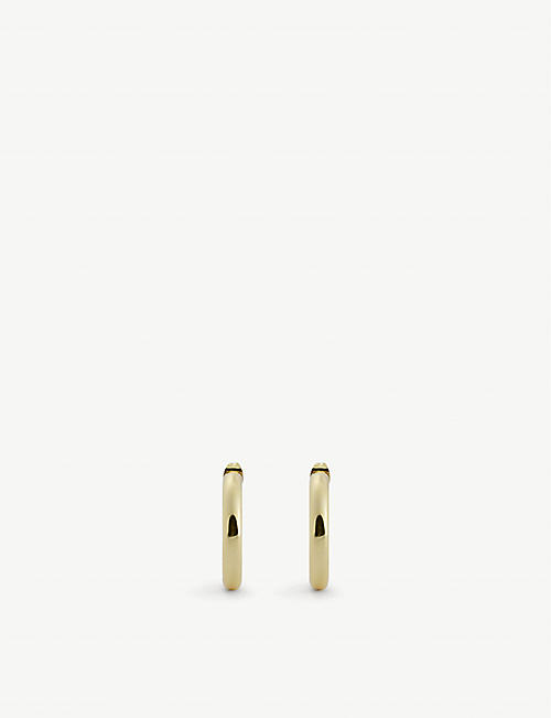 79HOUR: Medium 14ct gold-plated brass hoop earrings
