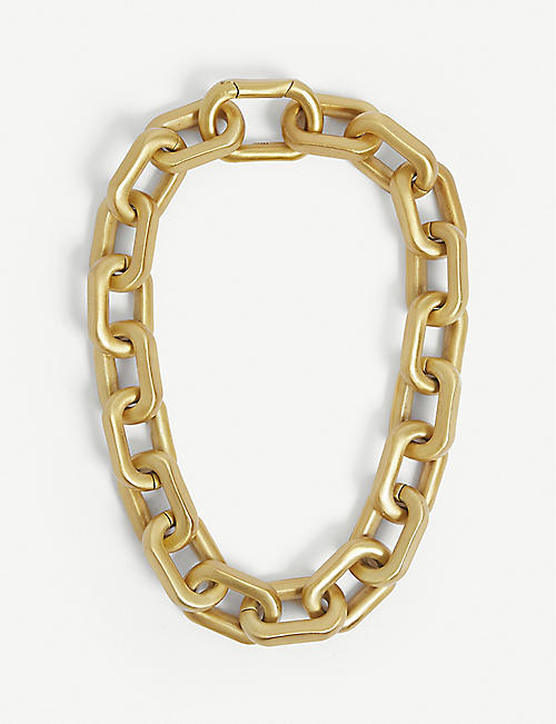 79HOUR: Chrome 14ct gold-plated brass necklace