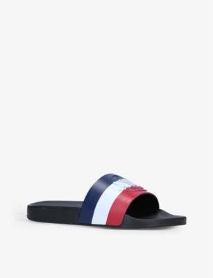 MONCLER Basile striped rubber sliders