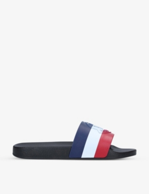 MONCLER Basile striped rubber sliders