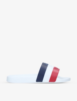 MONCLER Basile striped rubber sliders Selfridges