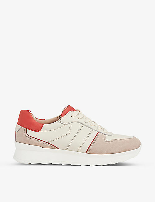 LK BENNETT: Tatiana suede and leather low-top trainers
