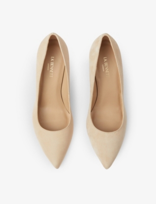 LK BENNETT: Floret pointed-toe suede courts
