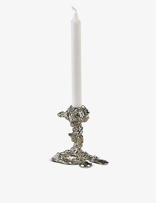 POLS POTTEN: Drip plated aluminium candle holder 14cm