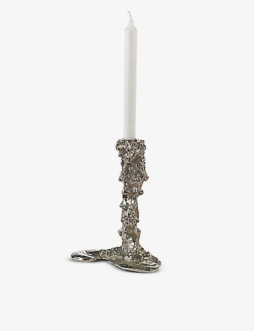 POLS POTTEN: Drip plated aluminium candle holder 25cm