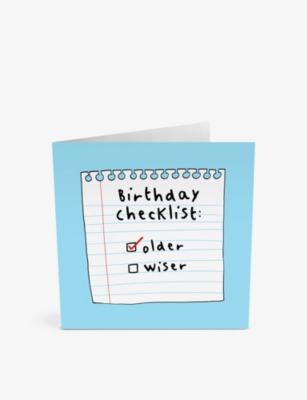 CENTRAL 23: Central 23 Birthday Checklist greetings card 14.5cm x 14.5cm