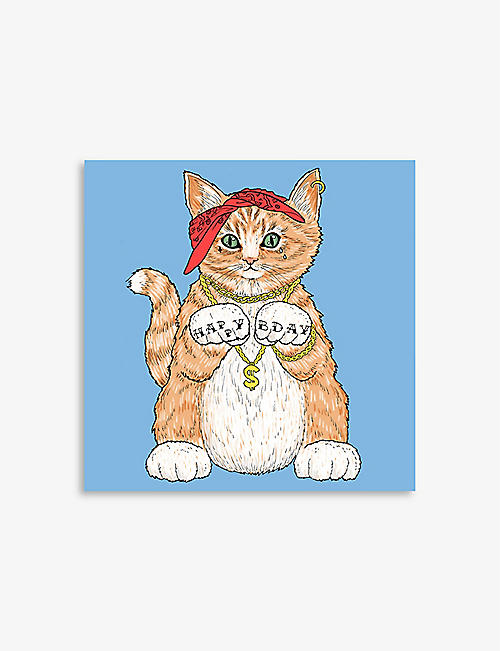 CENTRAL 23: Gangsta Cat Happy Birthday card 14.5cm