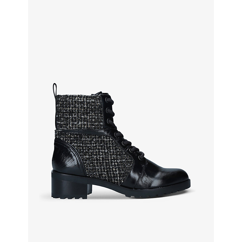 Michael Michael Kors Womens Blk/other Bronte Metallic Bouclé And Leather Ankle Boots 3