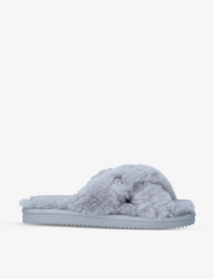 michael kors faux fur slippers