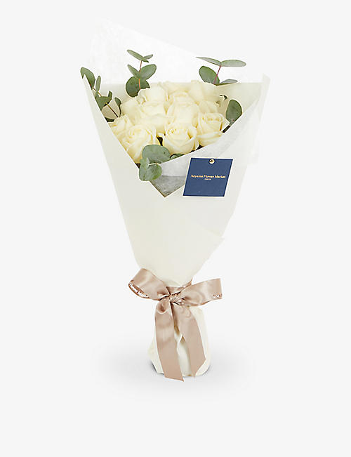 AOYAMA FLOWER MARKET: 12 White Roses bouquet