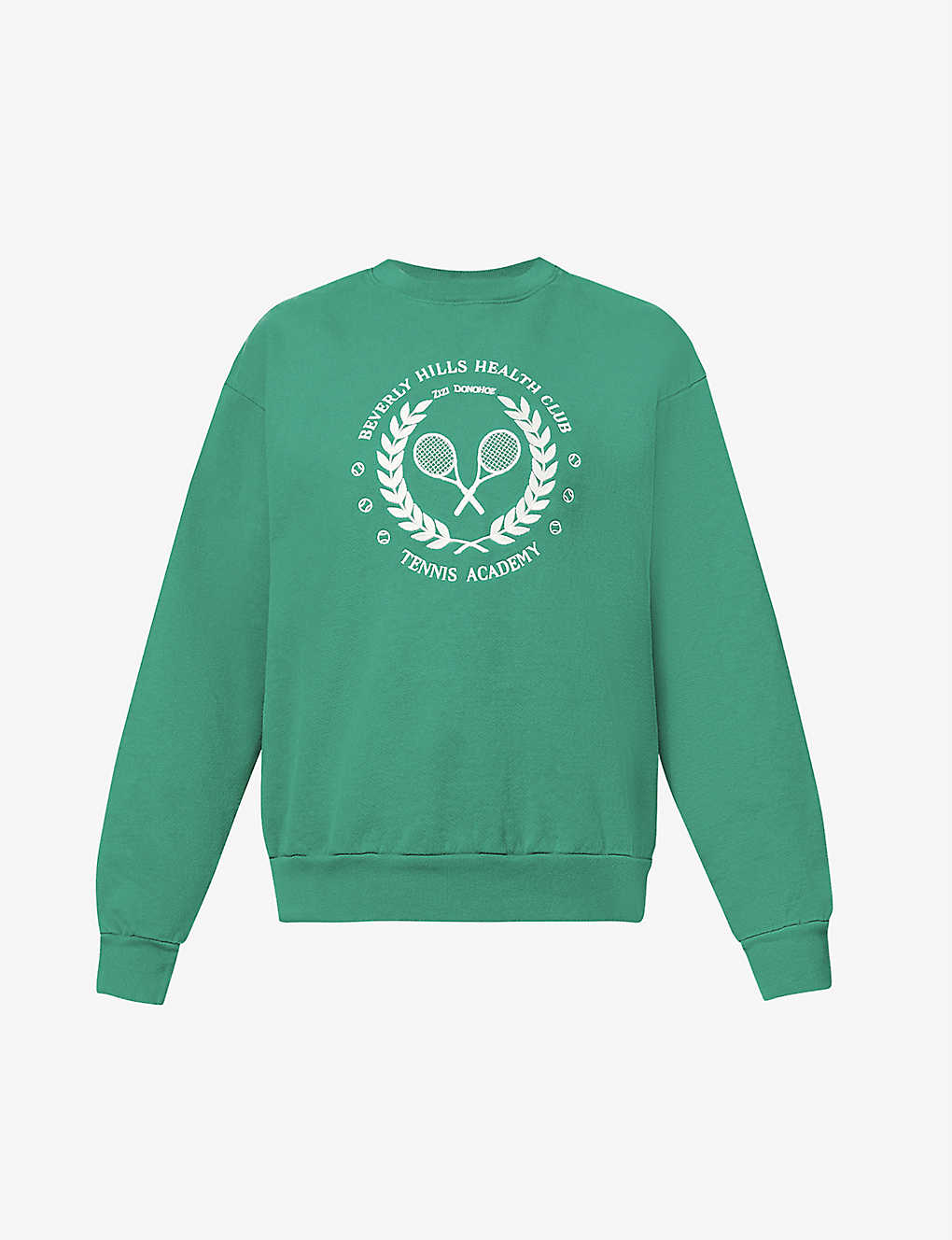 ZIZI DONOHOE Tennis Academy logo-embroidered cotton-jersey sweatshirt