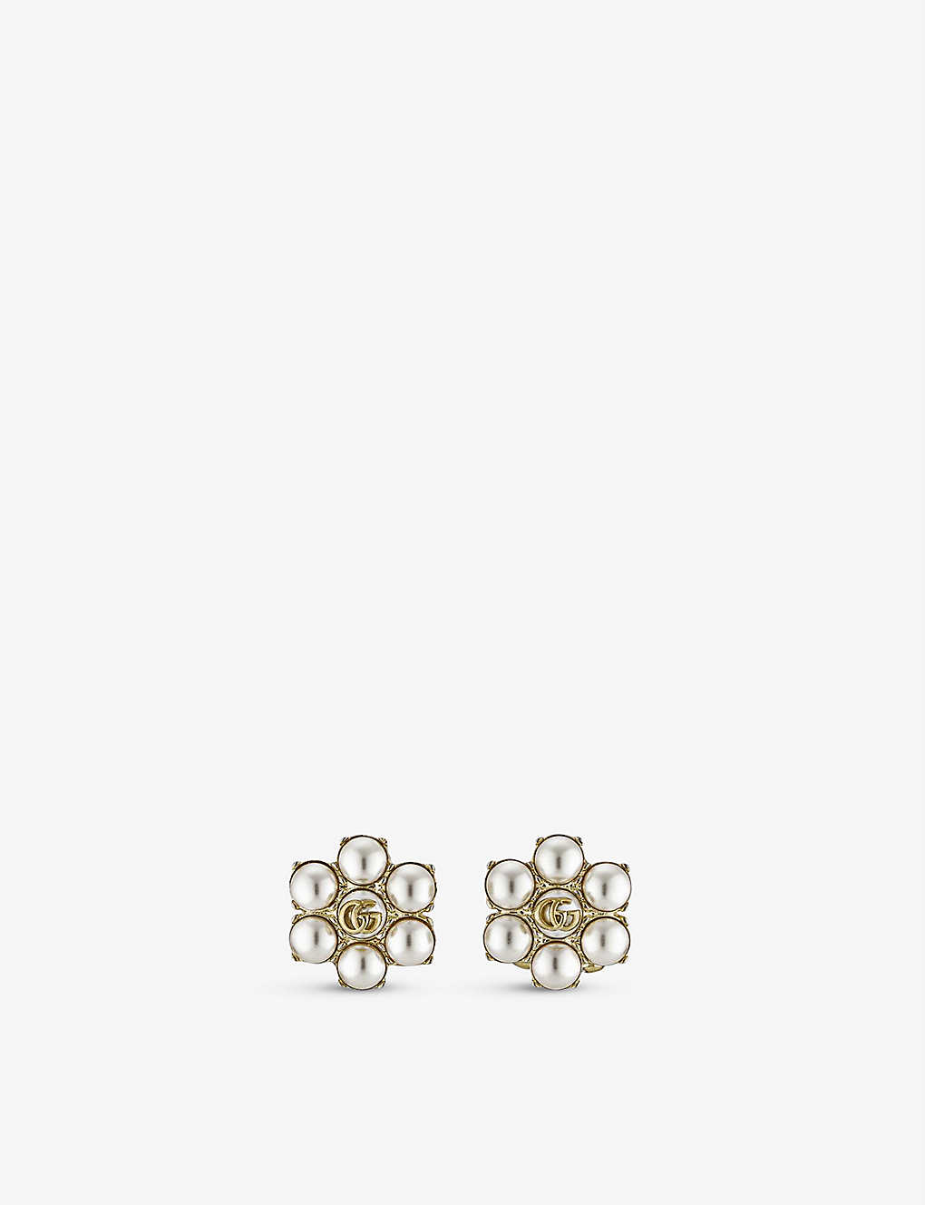 Gucci Gg Marmont Faux-pearl Earrings In Brass