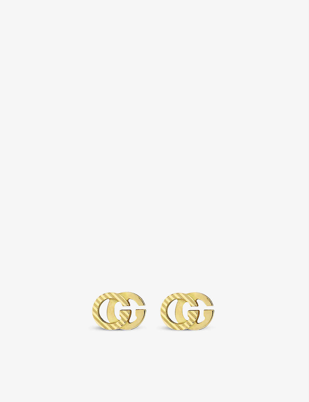GUCCI GUCCI WOMEN'S YELLOW GOLD GG RUNNING ENGRAVED 18CT YELLOW-GOLD STUD EARRINGS,44395817