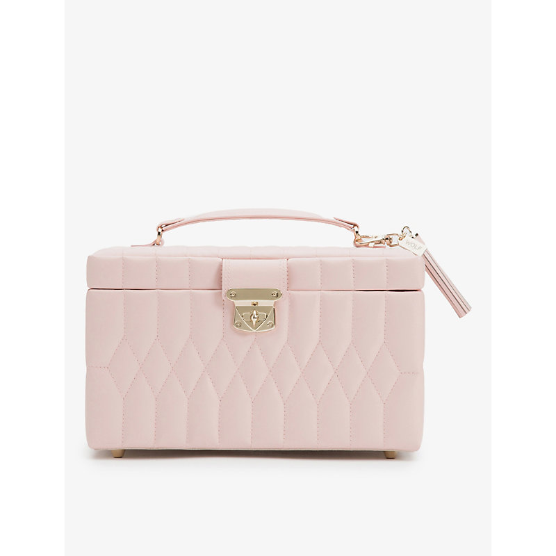 The Alkemistry Wolf Caroline Medium Quilted-leather Jewellery Case In Pink