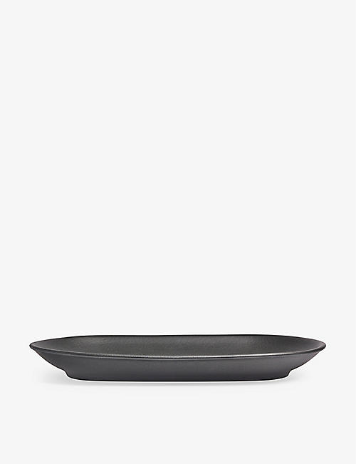 MONOWARE: Glazed stoneware serving platter 40cm x 24cm