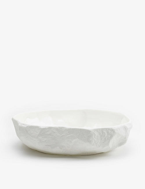 1882: Crockery White large fine bone-china flat bowl 25.5cm
